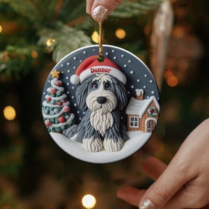 Personalized Dog Christmas Ornament, Custom Pet Holiday Decor, Puppy Tree Decoration, Unique Pet Gift, Dog Lover Christmas Gift