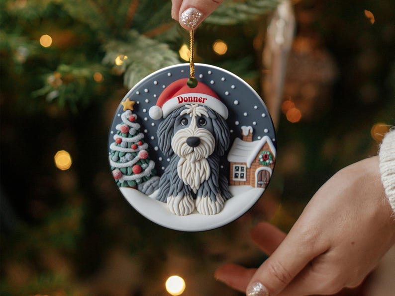 Personalized Dog Christmas Ornament, Custom Pet Holiday Decor, Puppy Tree Decoration, Unique Pet Gift, Dog Lover Christmas Gift