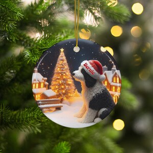 Personalized Christmas Ornament, Custom Dog Christmas Decor, Pet Holiday Keepsake, Festive Pet Ornament, Holiday Gift for Dog Lovers