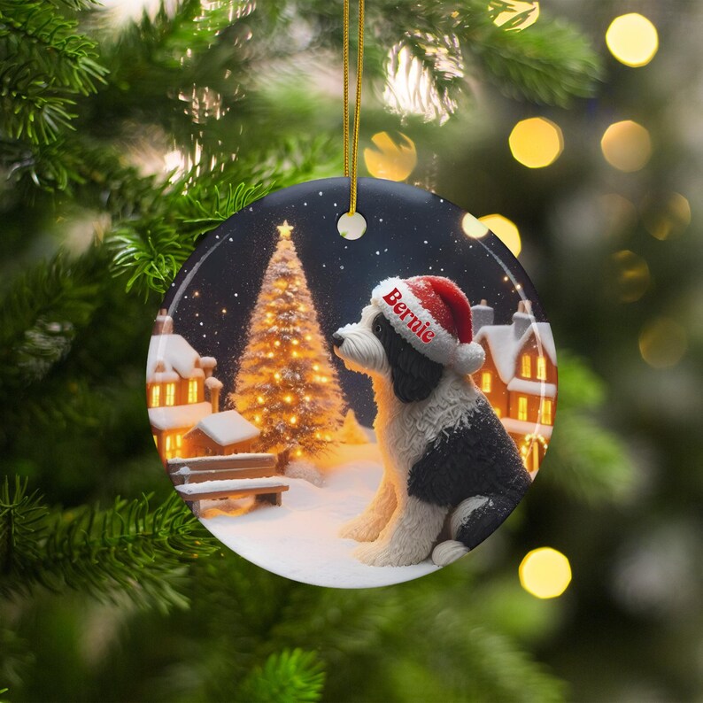 Personalized Christmas Ornament, Custom Dog Christmas Decor, Pet Holiday Keepsake, Festive Pet Ornament, Holiday Gift for Dog Lovers