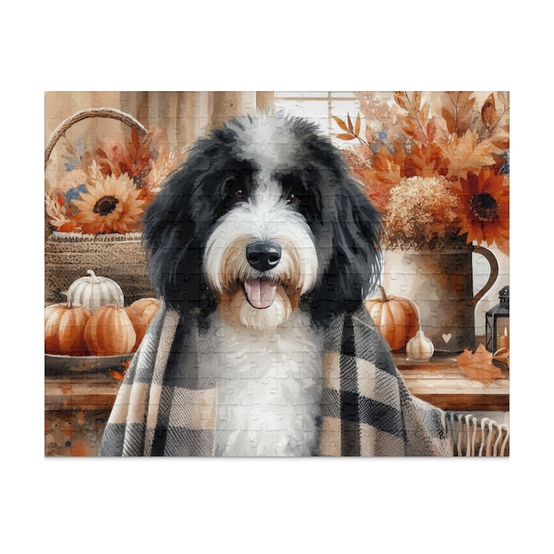 Fall Bernedoodle Puzzle - This 252 Piece Masterpiece Puzzle Is A Perfect Gift for Dog Lovers or To Add To Your Puzzle Collection This Year image 4