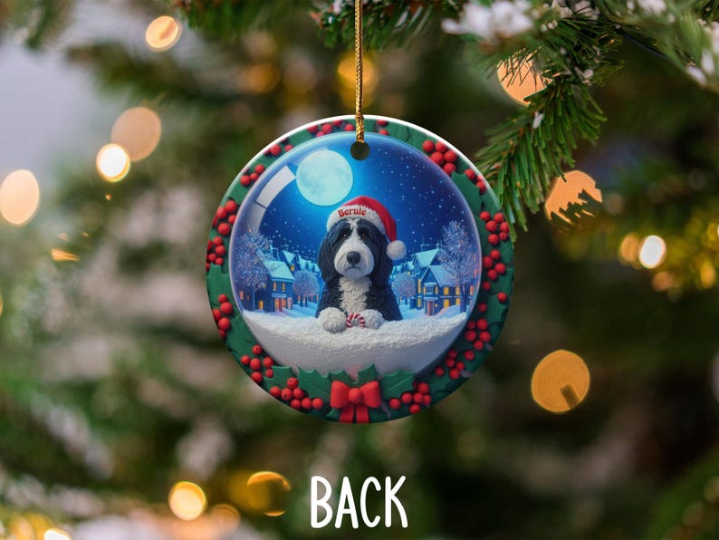 Personalized Dog Christmas Ornament, Cute Winter Decor, Holiday Dog Lover Gift, Custom Pet Keepsake, Festive Tree Decoration