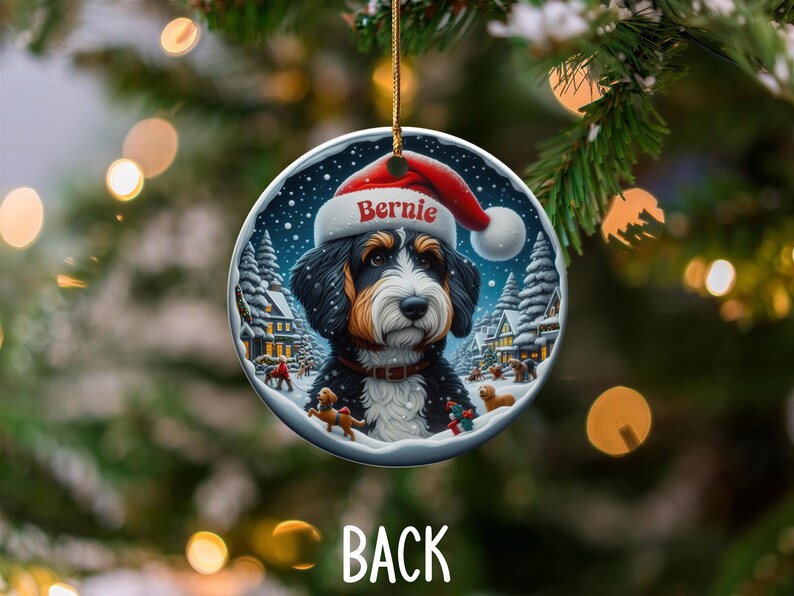 Christmas Dog Ornament, Custom Pet Holiday Decor, Personalized Pet Ornament, Festive Dog Christmas Tree Decoration