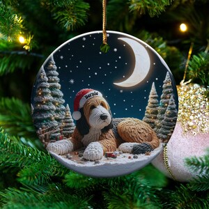 Personalized Dog Christmas Ornament, Custom Pet Portrait Keepsake, Dog Lover Gift, Holiday Decor, Christmas Tree Decoration