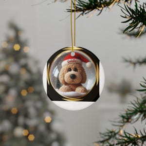 Cute Dog Christmas Ornament, Personalized Pet Holiday Decor, Custom Puppy Xmas Decoration, Adorable Dog Lover Gift for Christmas