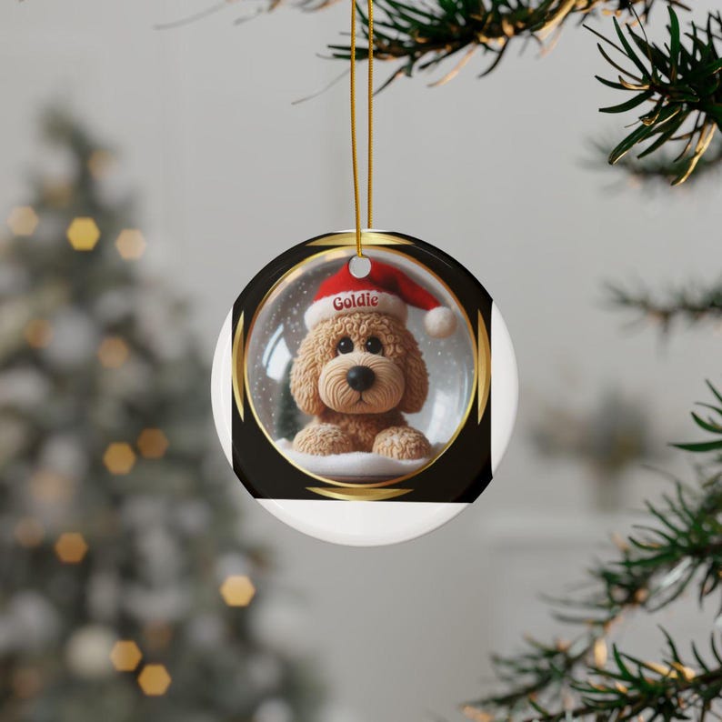 Cute Dog Christmas Ornament, Personalized Pet Holiday Decor, Custom Puppy Xmas Decoration, Adorable Dog Lover Gift for Christmas