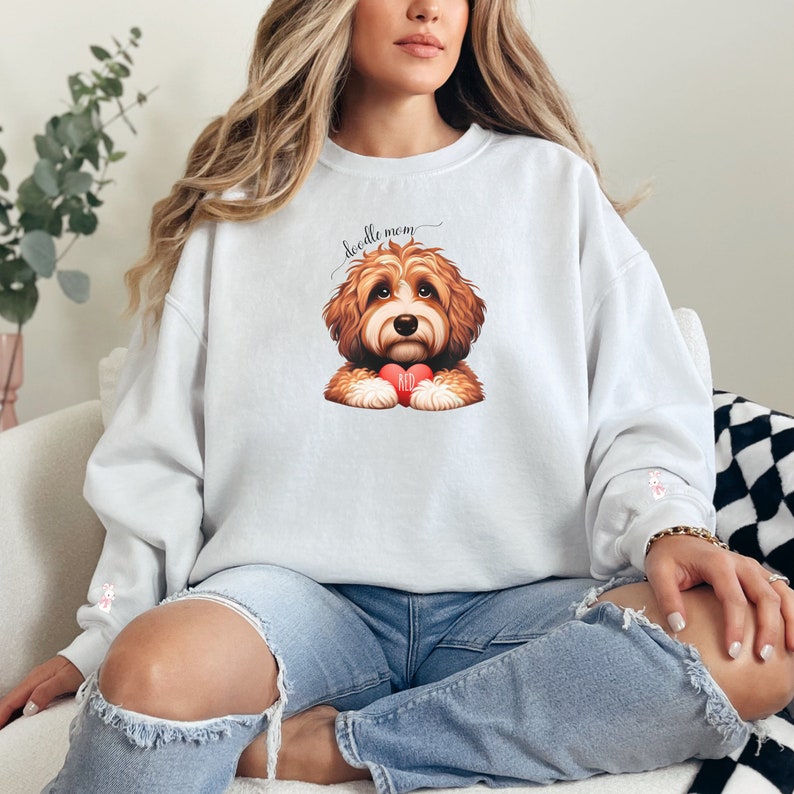 Personalized Red Bernedoodle Sweatshirt, Front and Back Design, Doodle Mom, Dog Lover Gift, Dog Mama, Tri-Fade Doodle Dog, Custom Dog Design