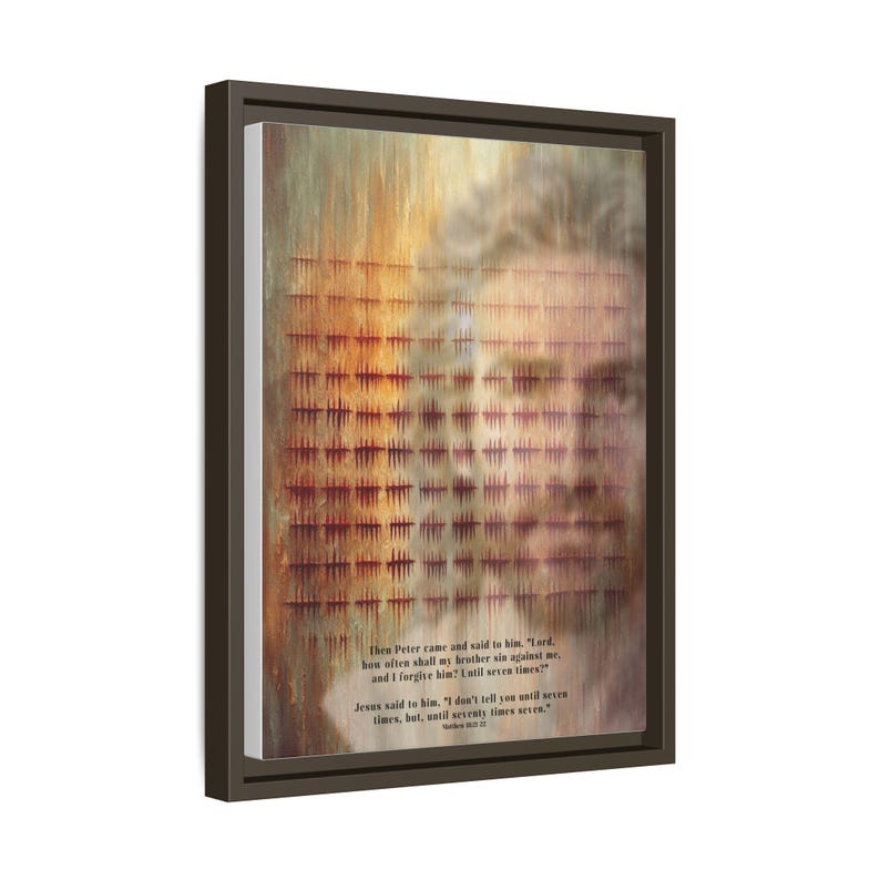 Setenta veces siete lienzo abstracto – El perdón de Jesucristo, decoración cristiana para el hogar imagen 7