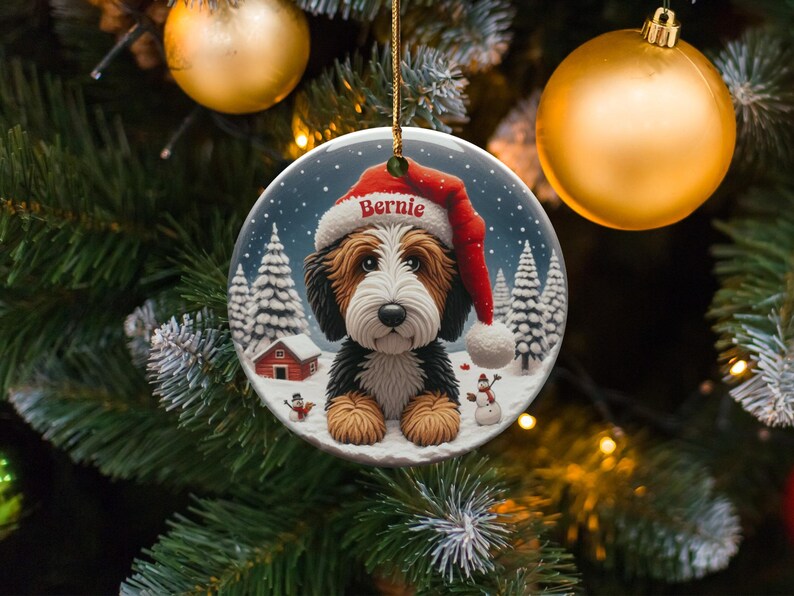 Personalized Christmas Dog Ornament, Custom Pet Holiday Decoration, Cute Puppy Xmas Tree Decor, Adorable Pet Lover Gift