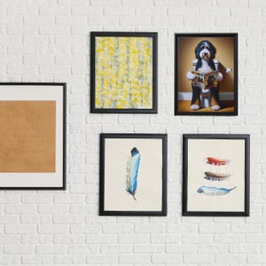 Framed Bernedoodle Toilet Portrait - Dog Reading Magazine, Bathroom Wall Art image 19