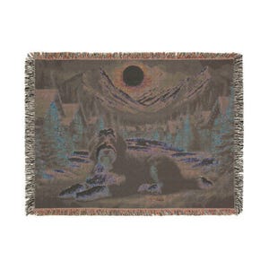 Bernedoodle Christmas Village in the Mountains Woven Blanket - Three Sizes Available image 9