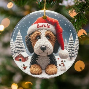 Cute Dog Christmas Tree Ornament, Adorable Puppy Holiday Decor, Pet Lover Xmas Gift, Festive Dog Themed Decoration, Stocking Stuffer
