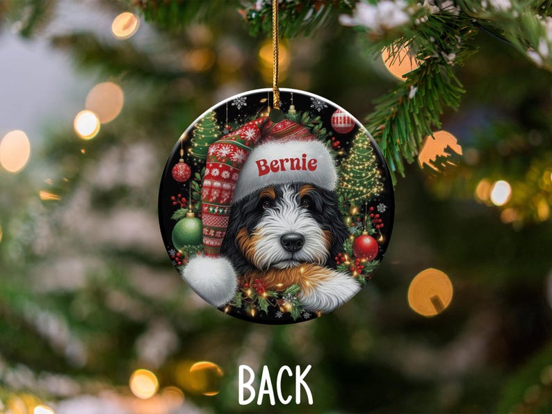 Custom Dog Christmas Ornament, Personalized Pet Holiday Decoration, Cute Puppy Xmas Tree Bauble, Pet Lover Gift