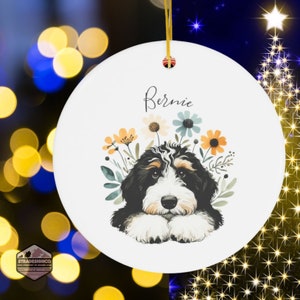 Personalized Bernedoodle Ornament With Your Dog's Name | You Own The Cutest Doodle, Now Own The Cutest Ornament | Celebrate Your Furball!