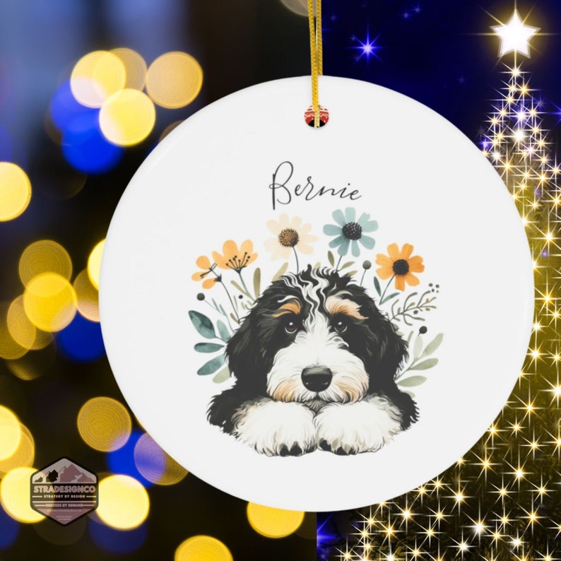 Personalized Bernedoodle Ornament With Your Dog's Name | You Own The Cutest Doodle, Now Own The Cutest Ornament | Celebrate Your Furball!