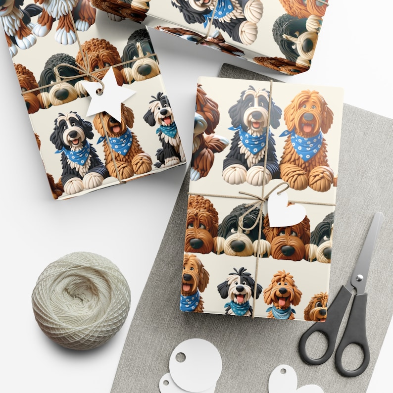 Papel de regalo para Bernedoodle y Goldendoodle / Amantes de los perros, ecológico imagen 10