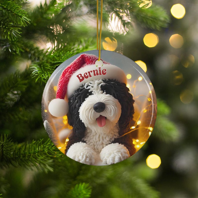 Christmas Dog Ornament, Personalized Pet Ornament, Custom Dog Decoration, Holiday Tree Decor, Festive Dog Gift Idea, Pet Lover Gift