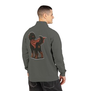 Felpa con cerniera a un quarto di lunghezza e design personalizzato Bernedoodle "Super Doodle" - Design fronte e retro immagine 9