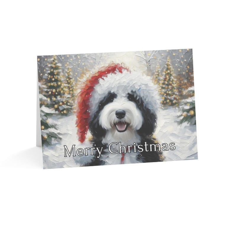 Merry Christmas Dog Greeting Card, Festive Holiday Card with Adorable Dog, Cute Christmas Card for Dog Lovers, Xmas Card
