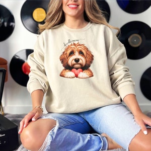 Personalized Red Bernedoodle Sweatshirt, Front and Back Design, Doodle Mom, Dog Lover Gift, Dog Mama, Tri-Fade Doodle Dog, Custom Dog Design