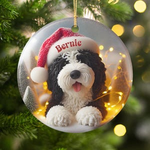 Personalized Dog Christmas Ornament, Pet Memorial Keepsake, Custom Pet Gift, Holiday Tree Decoration, Dog Lover Gift