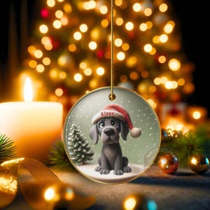 Great Dane Ornament, Custom Dog Portrait Keepsake | Sublimation Ceramic | 3 Inch Holiday Decor image 19