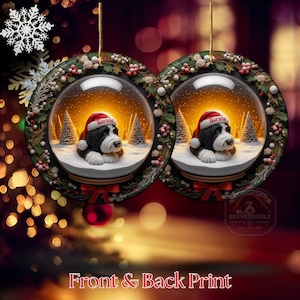 Custom Dog Christmas Ornament, Personalized Pet Ornament, Dog Lover Gift, Cute Dog with Santa Hat, Holiday Tree Decoration