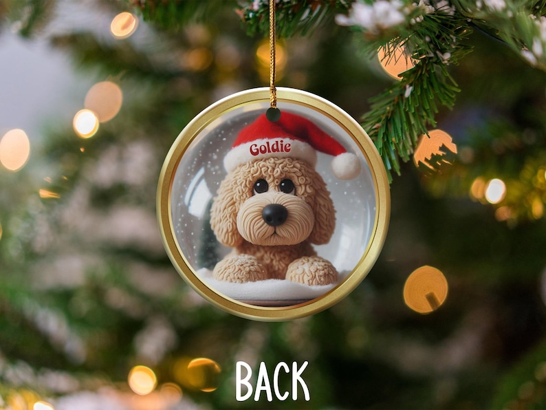 Personalized Dog Christmas Ornament, Cute Pet Holiday Decor, Custom Name Ornament, Christmas Tree Decoration, Perfect Gift
