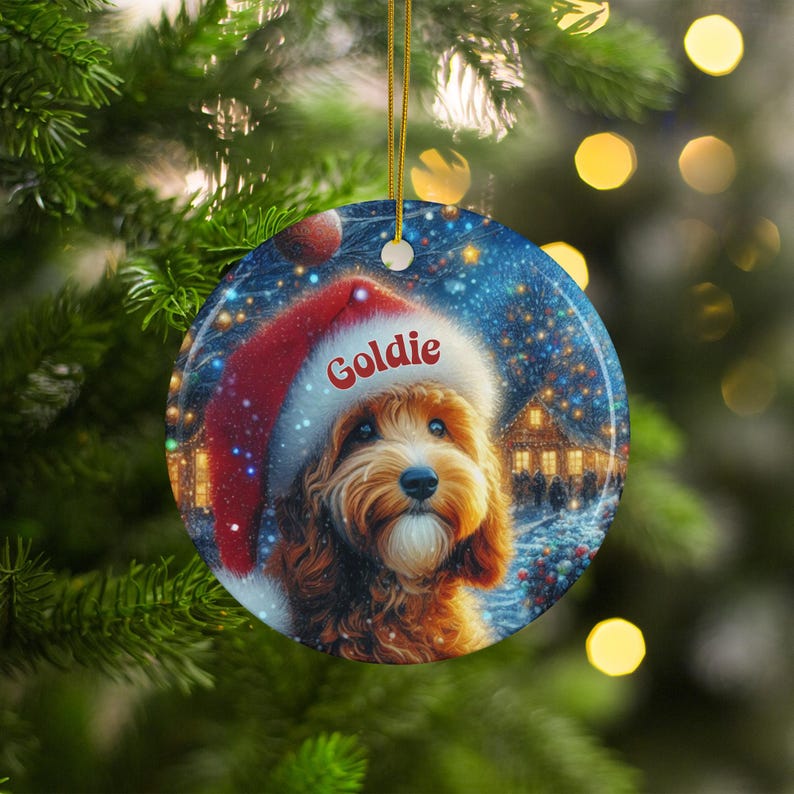 Custom Dog Christmas Ornament, Personalized Pet Decoration, Holiday Dog Ornament, Custom Pet Gift, Christmas Tree Decoration
