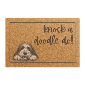 Bernedoodle Doormat, Knock a Doodle Do, Home Decor image 4