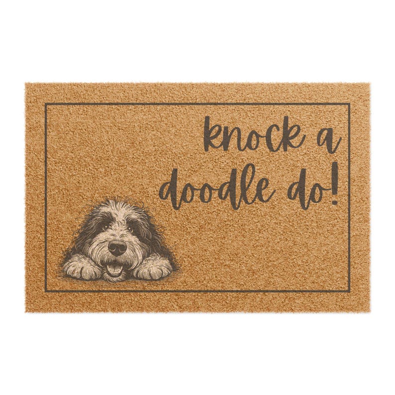 Bernedoodle Doormat, Knock a Doodle Do, Home Decor image 4