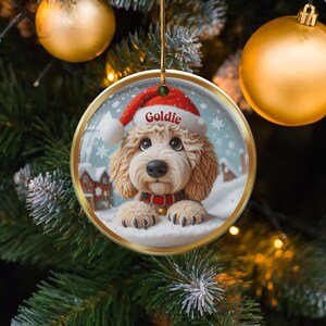 Custom Holiday Dog Ornament, Cute Puppy Christmas Decoration, Personalized Pet Keepsake, Festive Dog Lover Gift, Unique Pet Ornament