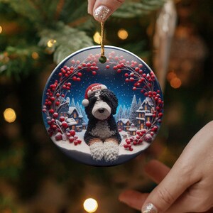 Cute Dog Christmas Ornament, Festive Holiday Decor, Perfect Xmas Gift, Unique Tree Decoration, Adorable Pet Lovers Ornament