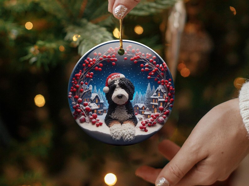 Cute Dog Christmas Ornament, Festive Holiday Decor, Perfect Xmas Gift, Unique Tree Decoration, Adorable Pet Lovers Ornament