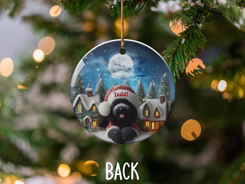 Christmas dog ornament, personalized dog Christmas decor, festive dog tree ornament, holiday pet ornament, custom dog ornament
