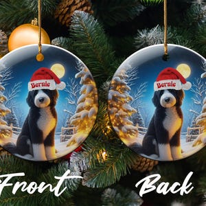 Personalized Custom Dog Christmas Ornament, Double-sided Christmas Tree Decoration, Custom Pet Photo Ornament, Holiday Gift