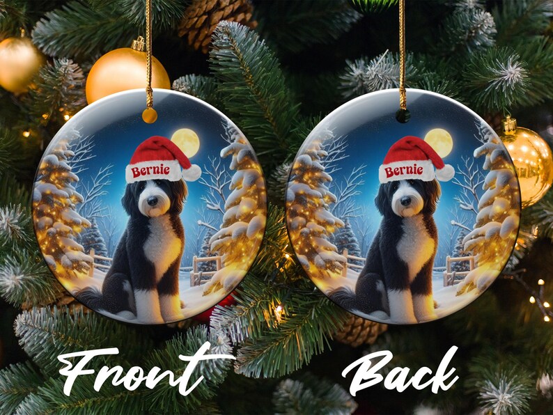 Personalized Custom Dog Christmas Ornament, Double-sided Christmas Tree Decoration, Custom Pet Photo Ornament, Holiday Gift