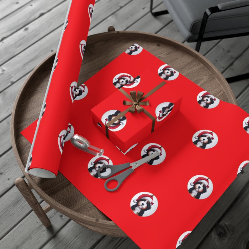 Bernedoodle-Themed Premium Wrapping Paper | High-Definition Dog Print | Custom Gift Wrap in Matte/Glossy Finish | 3 Sizes image 9