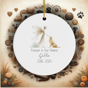 Personalized Golden Retriever Memorial, Watercolor Design Ornament, Dog Name Gift, Personalized Pet Tribute Gift, Golden Ornament, Pet Loss