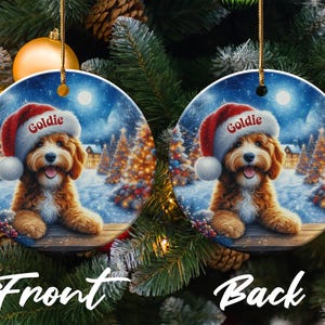Personalized Dog Ornament, Christmas Dog Decoration, Custom Pet Name Ornament, Cute Puppy Holiday Keepsake, Dog Lover Gift, Festive Tree