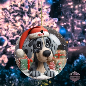 Merle Great Dane Clay Illustration Style Ornament