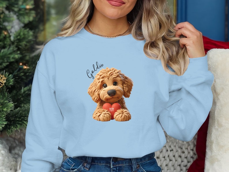 Personalized Goldendoodle Sweatshirt: Custom Doodle Dog Mom Gift image 8