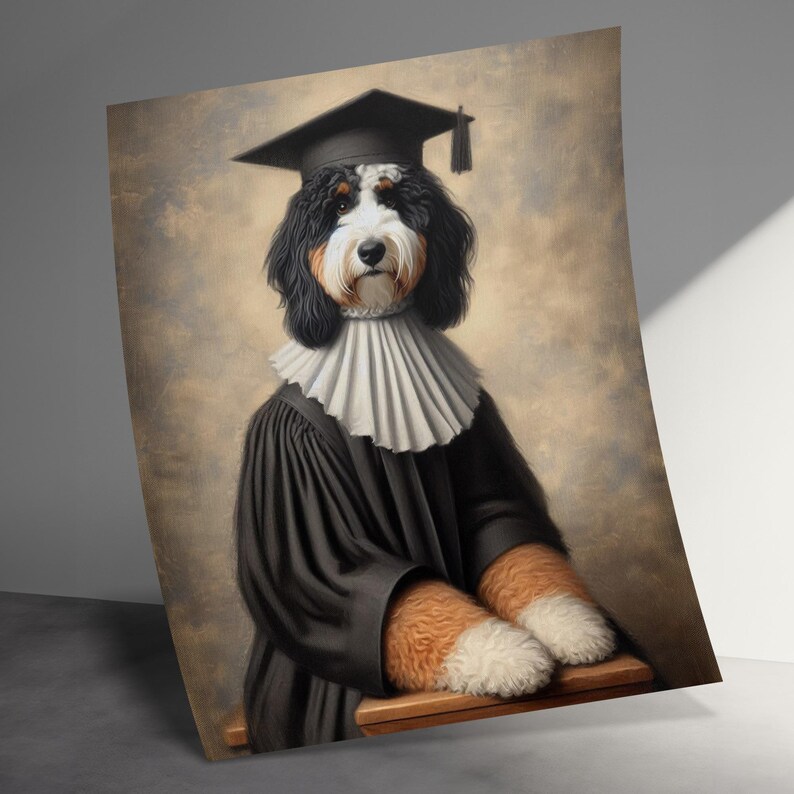 Custom Pet Portrait Graduation Gift, Personalized Dog Graduation Print, Unique Pet Owner Gift, Custom Pet Graduation Art, Pet Lover Gift