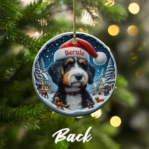 Personalized Dog Christmas Ornament, Custom Pet Holiday Decor, Santa Hat Pet Ornament, Unique Dog Lover Gift, Christmas Tree Ornament