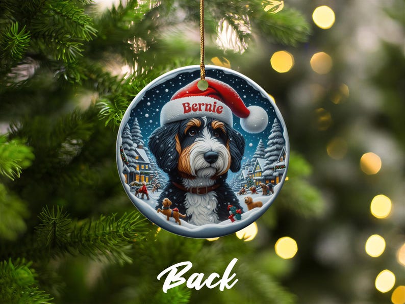Personalized Dog Christmas Ornament, Custom Pet Holiday Decor, Santa Hat Pet Ornament, Unique Dog Lover Gift, Christmas Tree Ornament