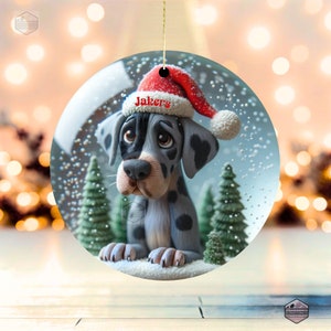 Merle Great Dane Clay Style Illustrated ornament
