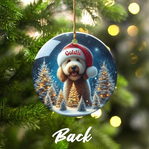 Personalized Dog Christmas Ornament, Custom Pet Holiday Decoration, Cute Dog in Santa Hat, Christmas Tree Decor, Unique Gift