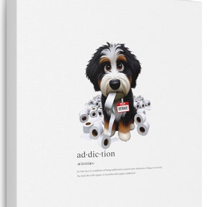 Personalized Custom Bernedoodle Canvas Art, Home Decor of Your Doodle Dog, Exquisite quality, vivid resolution, 6x6 to 12x12 Inches,Pet Gift image 2