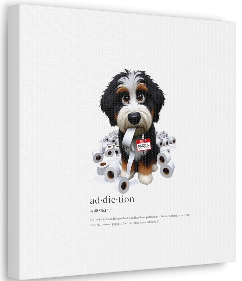 Personalized Custom Bernedoodle Canvas Art, Home Decor of Your Doodle Dog, Exquisite quality, vivid resolution, 6x6 to 12x12 Inches,Pet Gift image 2