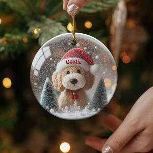 Personalized Dog Christmas Ornament, Custom Pet Holiday Decor, Cute Puppy Tree Decoration, Festive Pet Keepsake, Holiday Dog Ornament